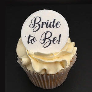 Bride to Be Wedding Bridal Pre-cut Edible Icing Cupcake or Cookie Toppers