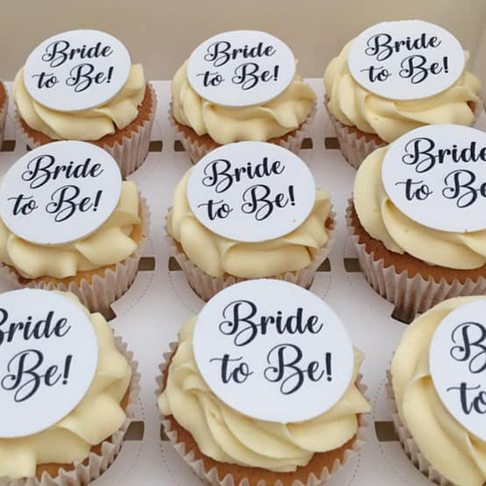 Bride to Be Wedding Bridal Pre-cut Edible Icing Cupcake or Cookie Toppers