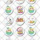 Easter Bunny Rabbit Pre-cut Edible Icing Cupcake or Cookie Toppers