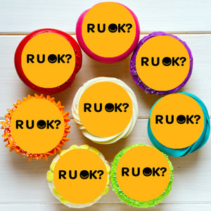 RUOK Pre-cut Edible Icing Cupcake or Cookie Toppers