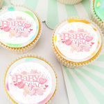 Baby Girl Pre-cut Edible Icing Cupcake or Cookie Toppers