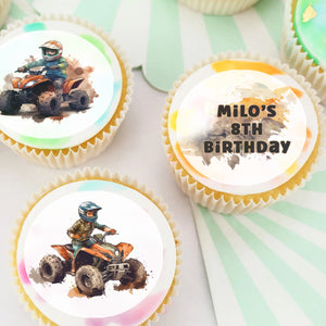 Quad Bike Pre-cut Edible Cupcake or Cookie Toppers