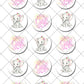 Baby Girl Shower Elephant Pre-cut Edible Icing Cupcake or Cookie Toppers