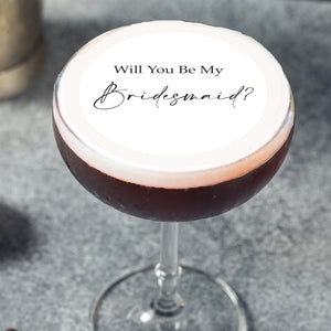 Wedding Engagement Bridesmaid Edible Cocktail Drink Toppers