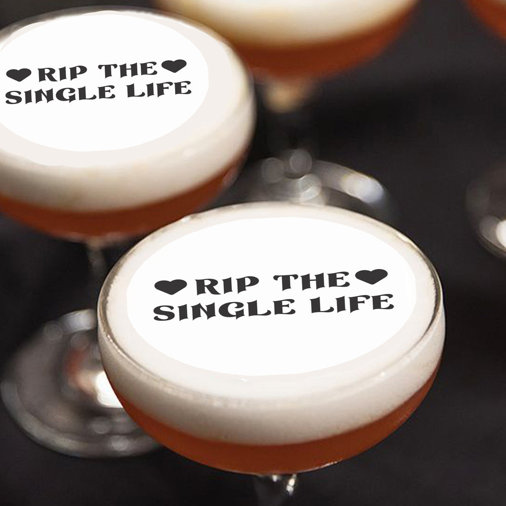 RIP Single Life Hens Bridal Edible Cocktail Drink Toppers