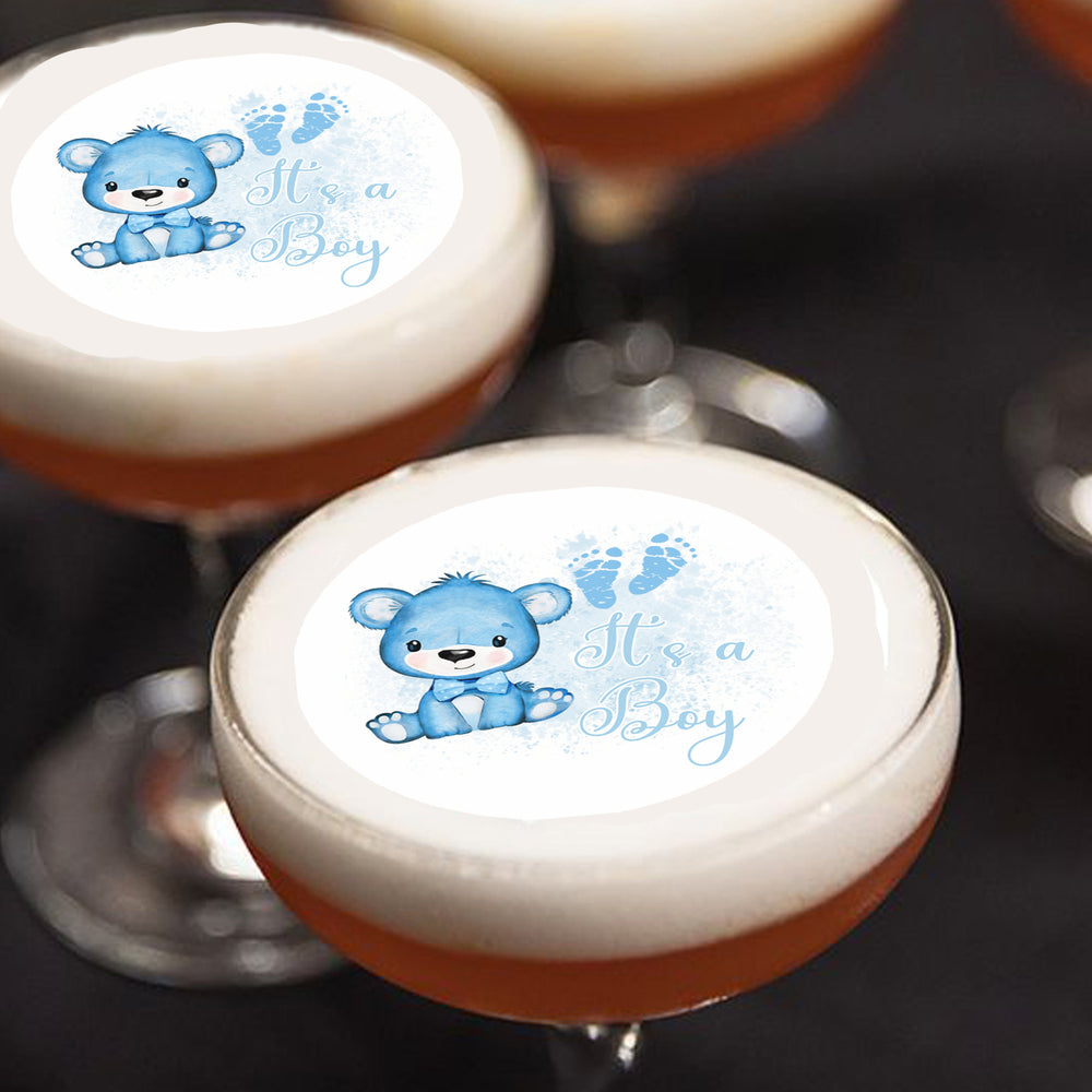 It's A Boy Baby Shower Edible Cocktail Drink Toppers