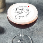 Engagement Wedding Bridal Edible Cocktail Drink Toppers