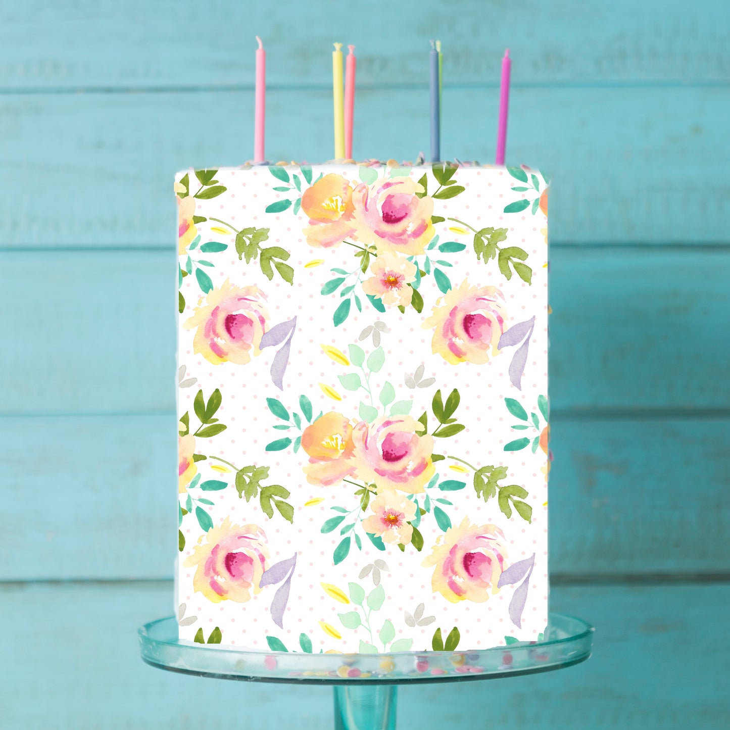 Floral Edible Icing Cake Wrap
