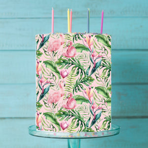 Tropical Flamingo Edible Icing Cake Wrap