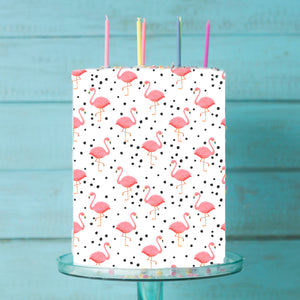 Flamingo Bird Edible Icing Cake Wrap