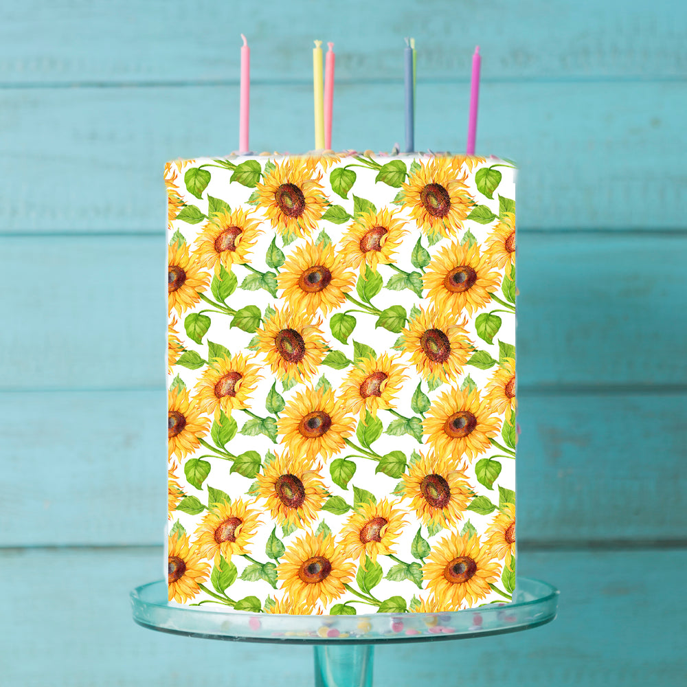 Sunflower Edible Icing Cake Wrap