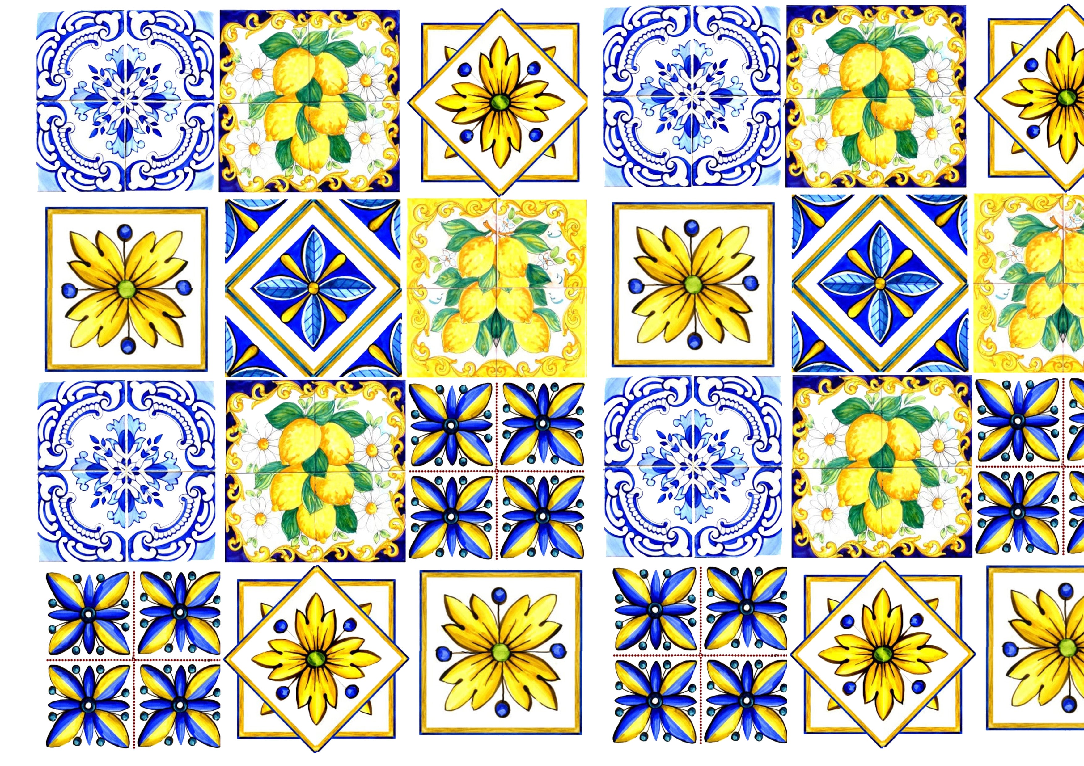Amalfi Tile Lettering Amalfi Tiles Italian Edible Icing Cake Wrap – Deezee Designs