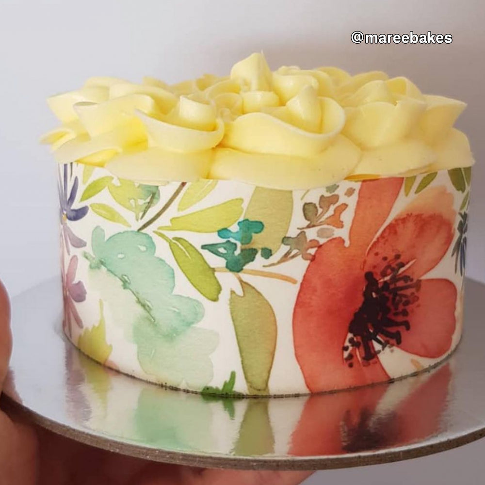 Floral Edible Icing Cake Wrap