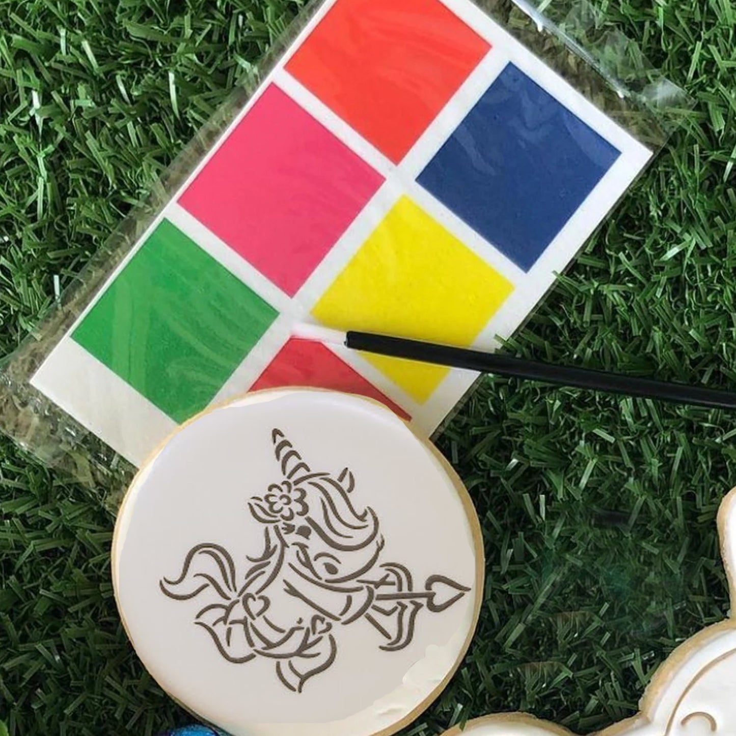 Paint Your Own PYO Edible Primary Palettes for Cookies - Sheet of 10 Uncut