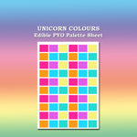 Paint Your Own PYO Edible Unicorn Palettes for Cookies - Sheet of 10 Uncut