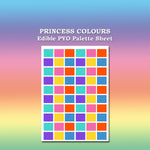 Paint Your Own PYO Edible Princess Palettes for Cookies - Sheet of 10 Uncut