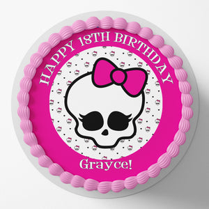 Monster High Skull Round Edible Cake Topper