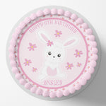 Easter Bunny Rabbit Pre-cut Round Edible Icing Cake Topper