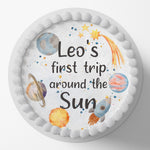 First Trip Around The Sun Pre-cut Round Edible Cake Topper