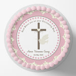 Christening Baptism Round Edible Cake Topper
