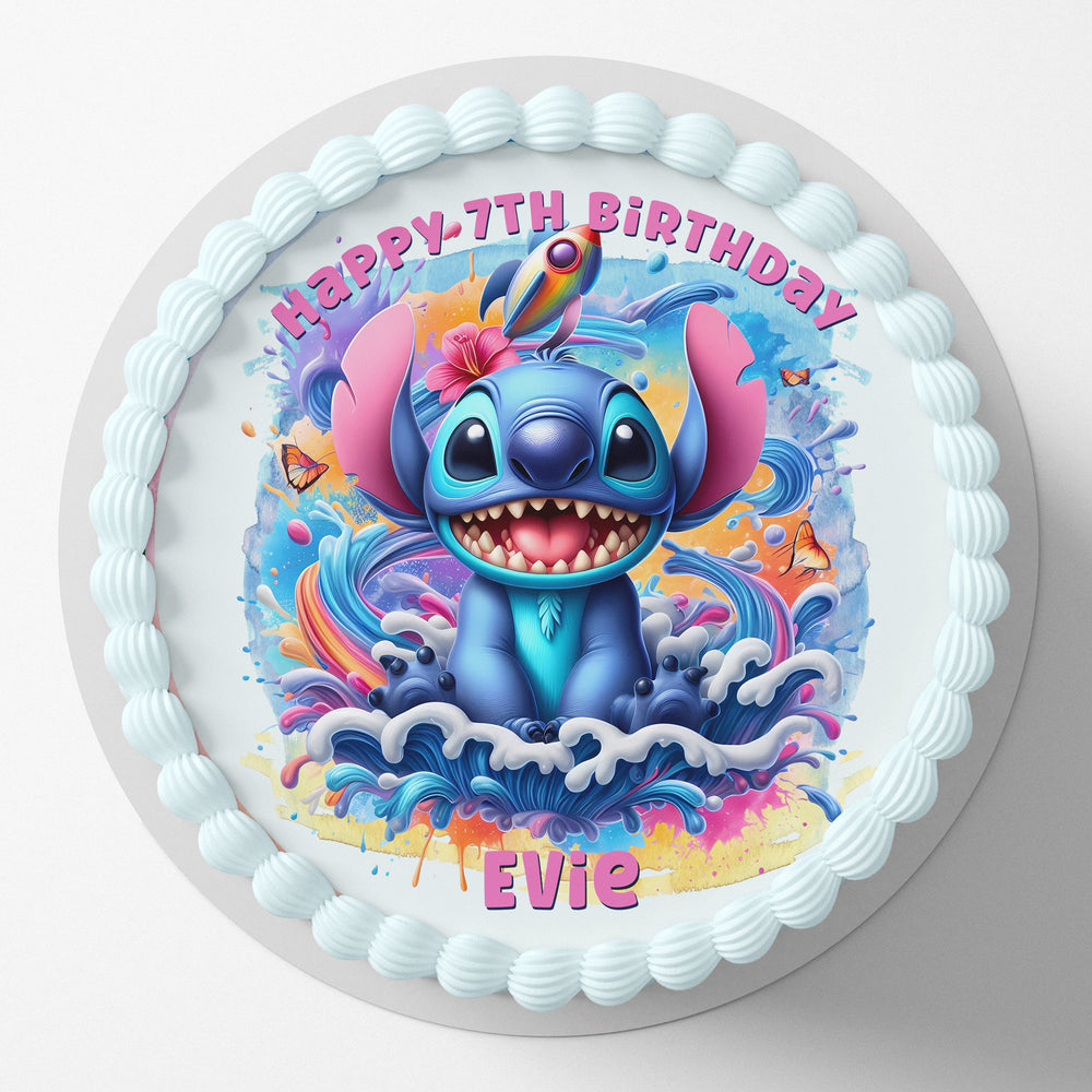 Stitch Pre-cut Round Edible Cake Topper