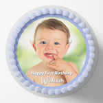Custom Photo Pre-cut Round Edible Icing Cake Topper