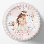 First Holy Communion Pre-cut Round Edible Cake Topper