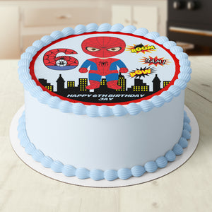 Spiderman Round Edible Cake Topper