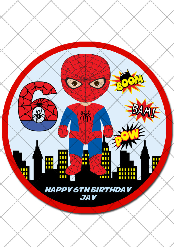 Spiderman Round Edible Cake Topper