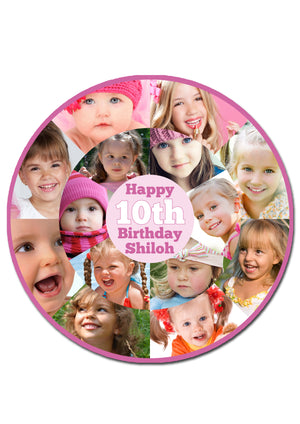 Photo Collage Pre-cut Round Edible Cake Topper