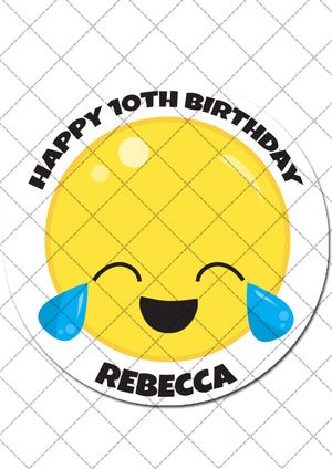 Emoji Themed Round Edible Cake Topper