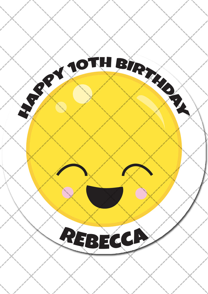 Emoji Themed Round Edible Cake Topper