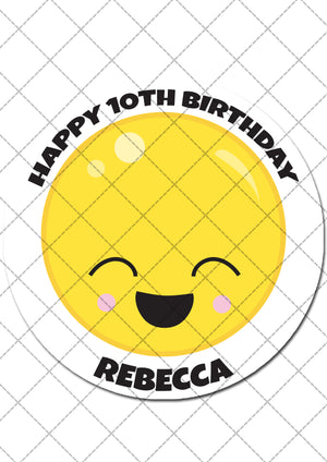 Emoji Themed Round Edible Cake Topper