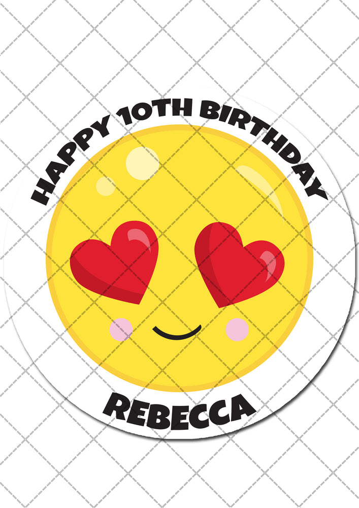 Emoji Themed Round Edible Cake Topper