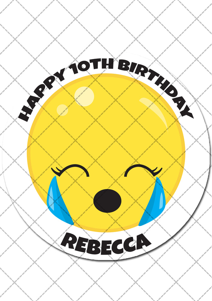 Emoji Themed Round Edible Cake Topper