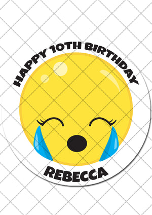 Emoji Themed Round Edible Cake Topper