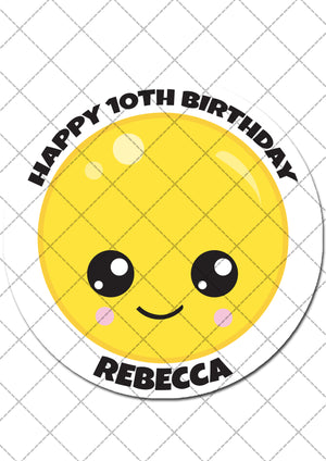 Emoji Themed Round Edible Cake Topper
