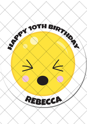 Emoji Themed Round Edible Cake Topper