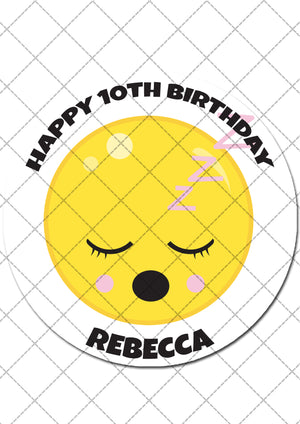 Emoji Themed Round Edible Cake Topper