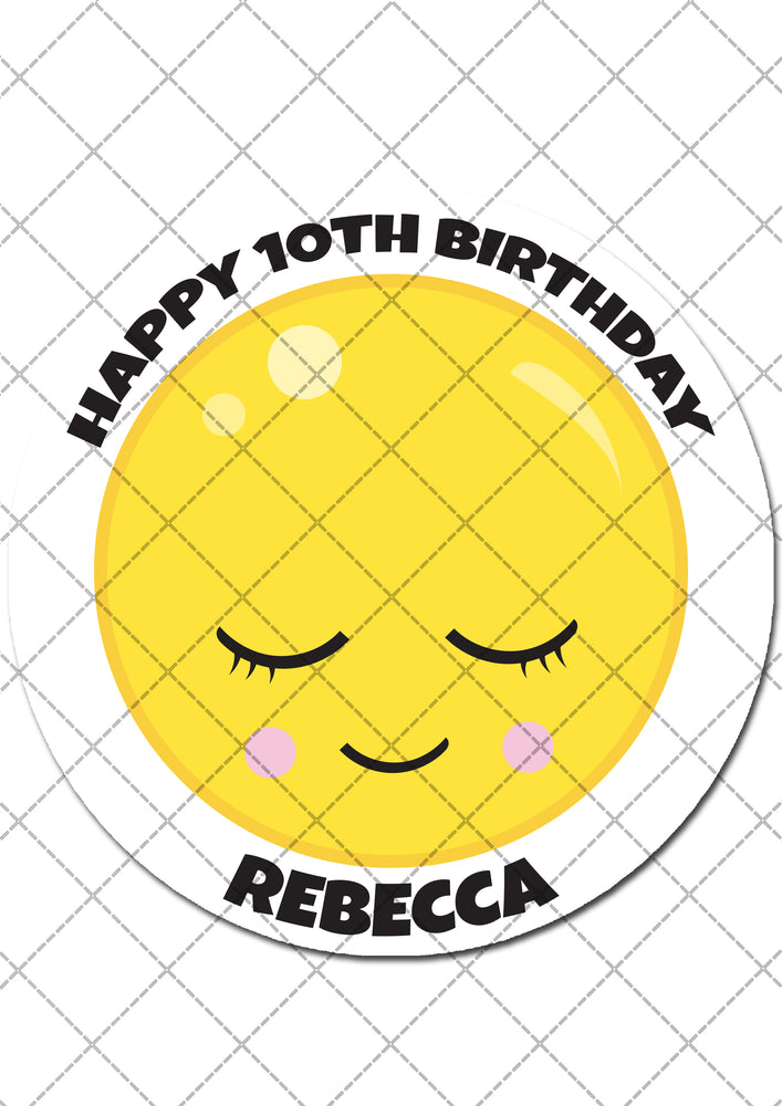 Emoji Themed Round Edible Cake Topper
