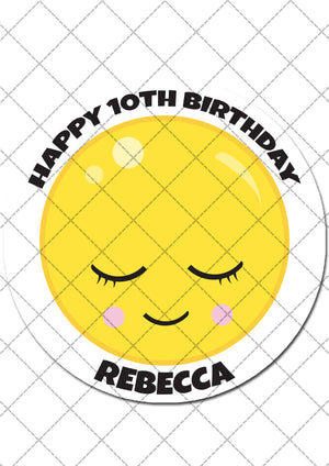 Emoji Themed Round Edible Cake Topper