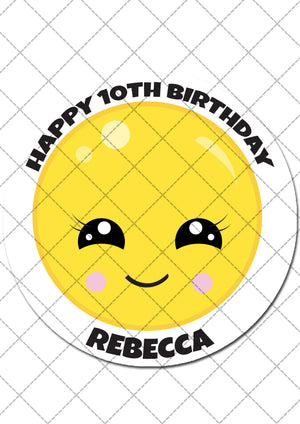 Emoji Themed Round Edible Cake Topper