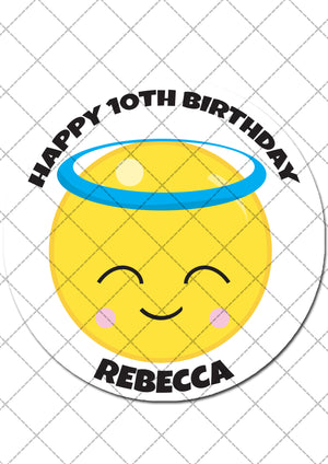Emoji Themed Round Edible Cake Topper