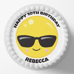 Emoji Themed Round Edible Cake Topper