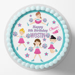 Cheerleader Cheer Pre-cut Round Edible Cake Topper