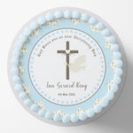 Christening Baptism Round Edible Cake Topper