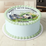 Soccer Football Sports Pre-cut Round Edible Cake Topper