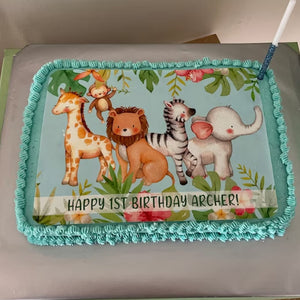 Jungle Safari Animals Personalised Edible Cake Topper – Deezee Designs