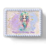 Mermaid Under The Sea Edible Icing Cake Topper