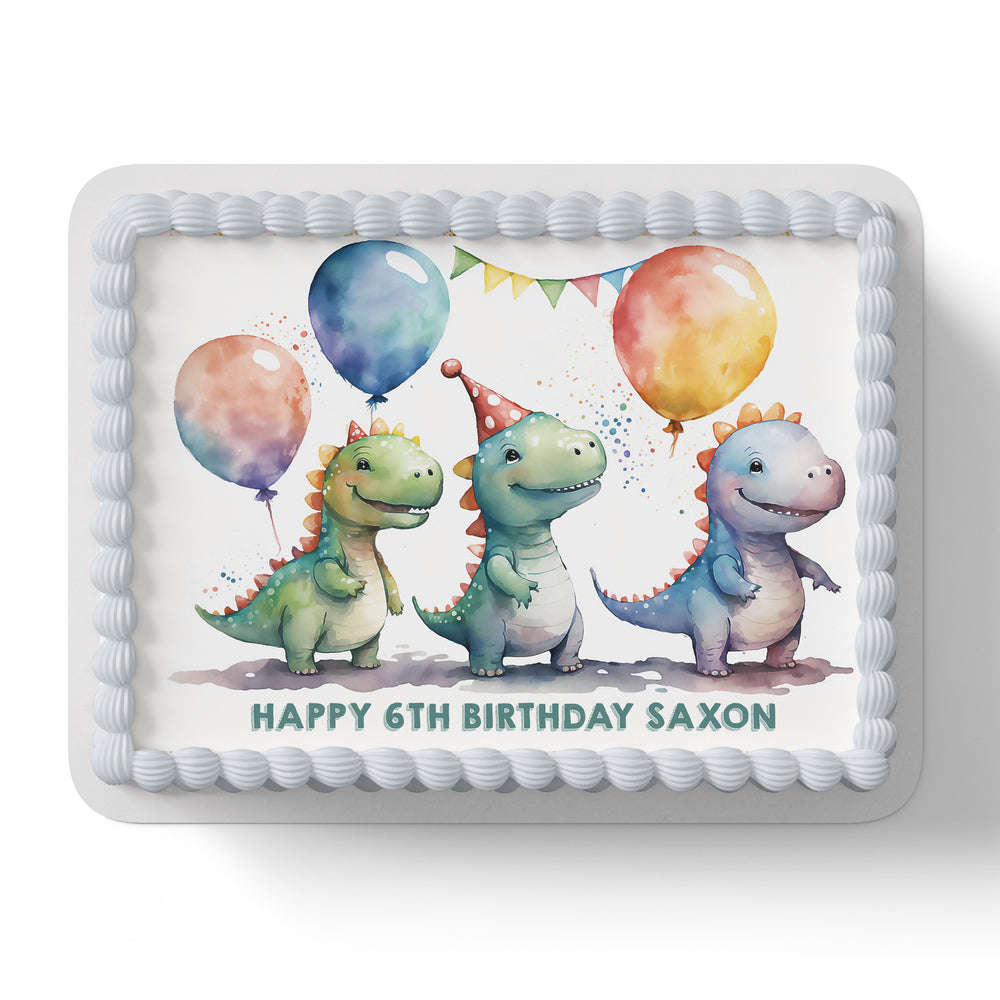 Dinosaurs Personalised Edible Image Cake Topper